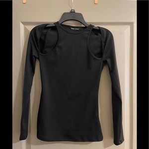 Black open shoulder shirt
